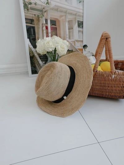 韓國 UNI 假日度假經典圓形帽草帽4