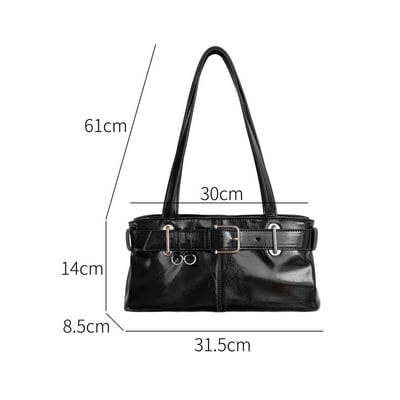 韓國TRO 高級感皮帶扣機車肩背包12