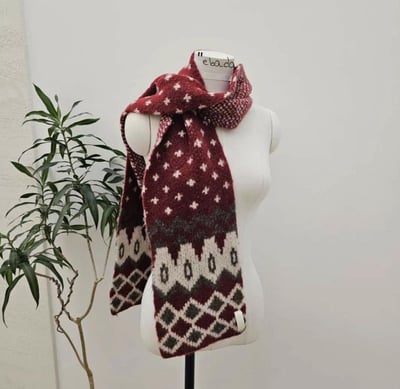 正韓EBA聖誕復古針織圍巾 ( 6%羊毛 )1