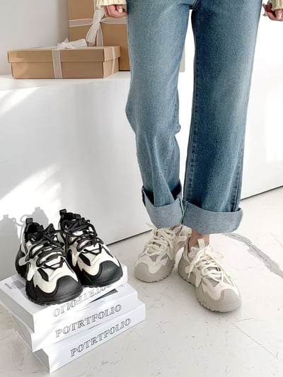 韓國 NAA 真皮海星麵包老爹運動休閒女鞋3