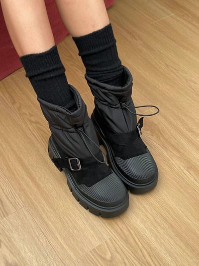 韓國ELF少見羽絨襪套短靴2