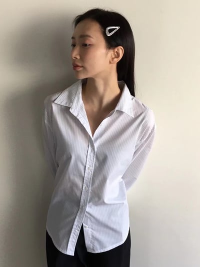 韓國NYU 金屬熔岩迴紋鏤空水滴夾5