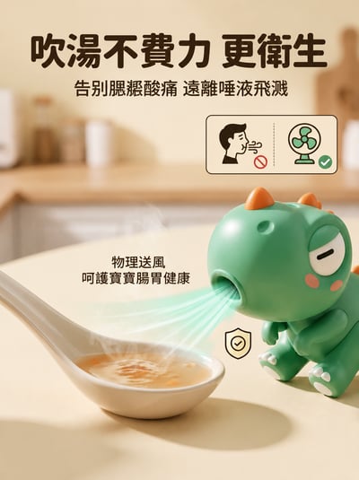 寶寶吹涼飯神器｜副食品吹涼風扇 無葉吹飯機 掛杯式小風扇 嬰幼兒降溫神器1