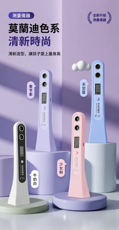 新品迷你超音波精準身高測量儀｜電子身高尺 家用兒童身高計 高度測量器1