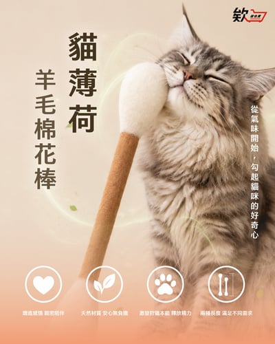 貓薄荷羊毛棉花棒  猫咪逗猫棒/30CM/40CM