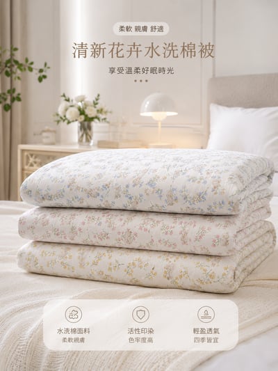 韓國涼感水洗棉涼被1