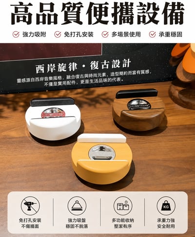復古排插固定器｜吸盤式免打孔壁掛｜插座固定架｜桌下收納｜遙控器收納｜理線掛鉤1