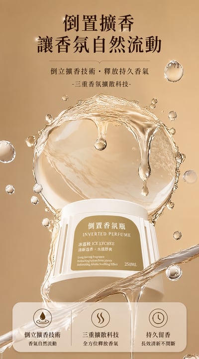倒置香氛擴香瓶｜空氣芳香劑｜浴室除臭｜廁所去異味｜臥室持久留香｜居家香氛5
