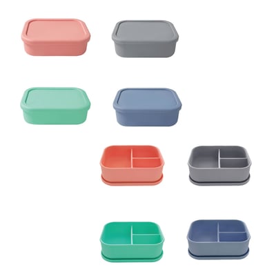 Mindéa 食品級矽膠方形單/分格便當盒10