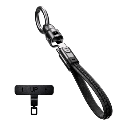 皮紋鋅合金鑰匙扣充電線-PD240w/22cm1