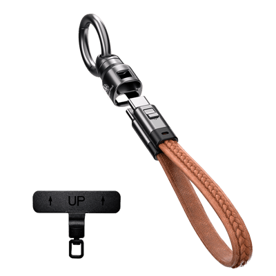 皮紋鋅合金鑰匙扣充電線-PD240w/22cm2