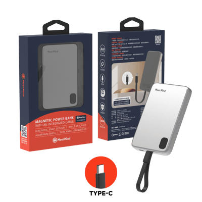 吸附式線充行動電源-Type-C鋁合金款2