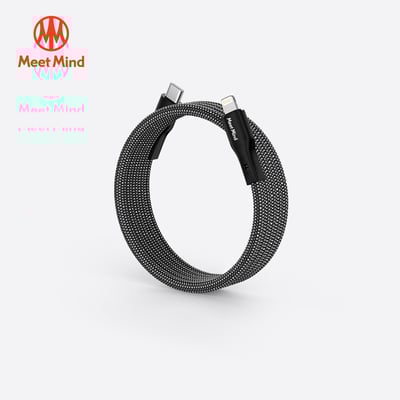 O-MagCables Type-C to Lightning 磁性快收納充電傳輸線-黑色1