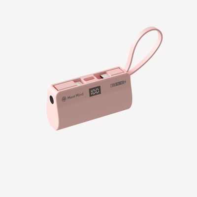 (5折福利品出清) 5000mAh PD/QC 直插式行動電源 (Lightning頭+Type-C自帶線)5