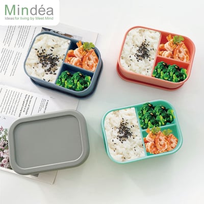 Mindéa 食品級矽膠方形單/分格便當盒1