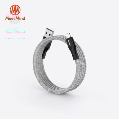 O-MagCables USB-A to Lightning 磁性快收納充電傳輸線-銀色1