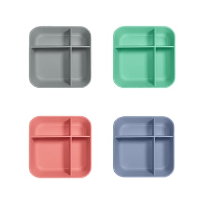 Mindéa 食品級矽膠方形四格便當盒6