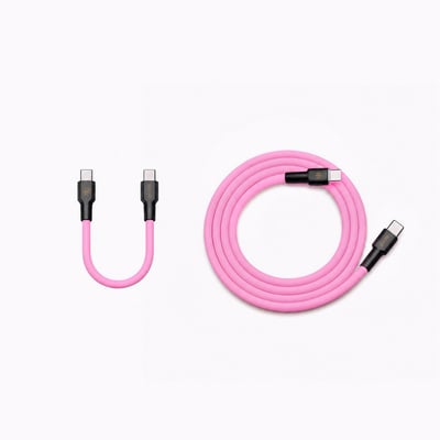 霓系列 RGB 240W PD Type-C 液態矽膠快充線｜長短雙入組5