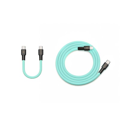 霓系列 RGB 240W PD Type-C 液態矽膠快充線｜長短雙入組1