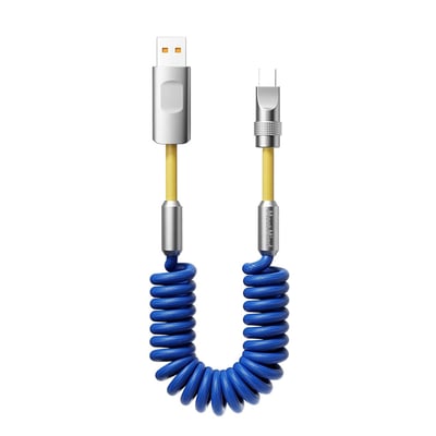 撞色系列 彈簧螺旋編織強化快充線1