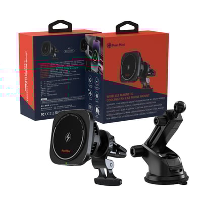 (5折福利品出清) Magsafe 15W無線磁吸製冷散熱車架-iOS Android通用款/方形款1