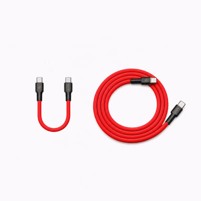 霓系列 RGB 240W PD Type-C 液態矽膠快充線｜長短雙入組3