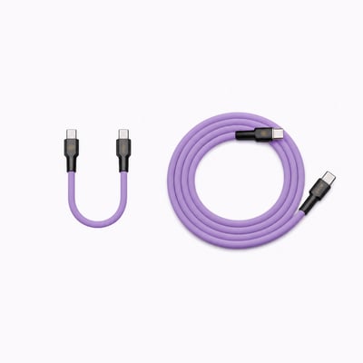 霓系列 RGB 240W PD Type-C 液態矽膠快充線｜長短雙入組8