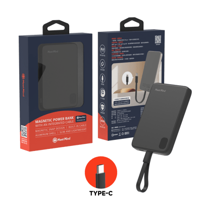 吸附式線充行動電源-Type-C鋁合金款3