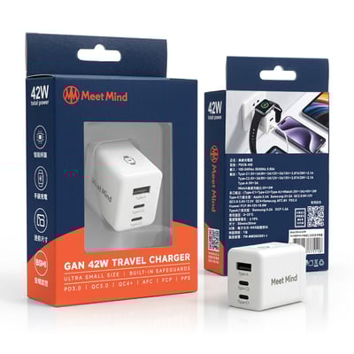 42W-GaN帶Watch無線3孔快速充電器1