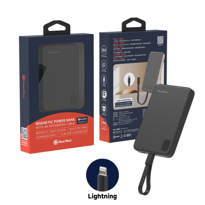 吸附式線充行動電源-Lightning鋁合金款1