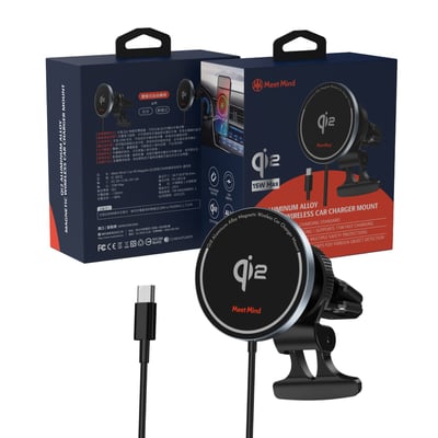 福利品｜Qi2 MagSafe 車用無線充電器｜15W 磁吸車架快充1