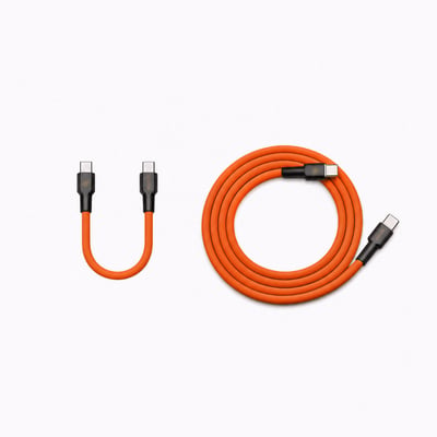 霓系列 RGB 240W PD Type-C 液態矽膠快充線｜長短雙入組12