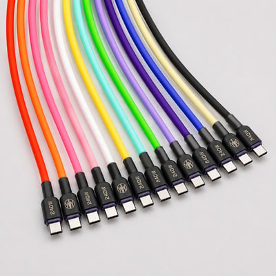 霓系列 RGB 240W PD Type-C 液態矽膠快充線｜20cm14