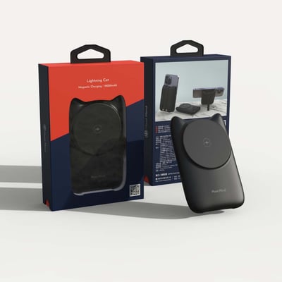 10000mAh 閃電貓 Magsafe 22W PD/QC磁吸無線快充行動電源-自帶線1