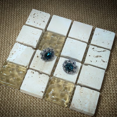 【 淳飾 】銀針｜藍鋯石花環 20112114032