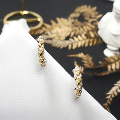 【 淳飾 】銀針｜珍珠麻花香風 14519131