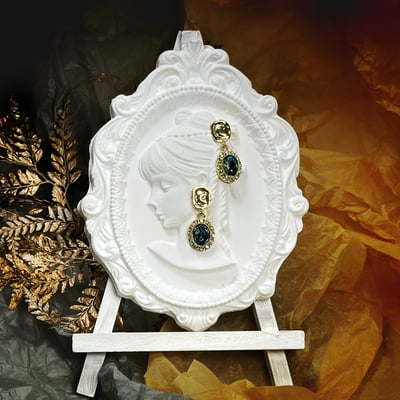 【 淳飾 】銀針｜橢圓藍水晶鋯石鑲邊 121619302