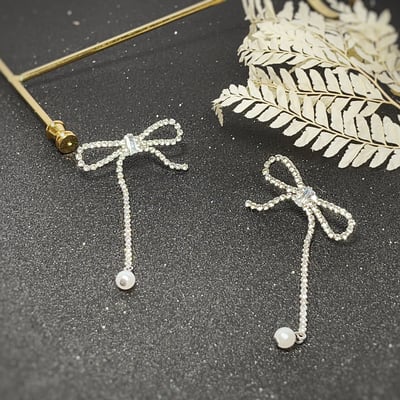 【 淳飾 】銀針｜珍珠蝴蝶結 3325061