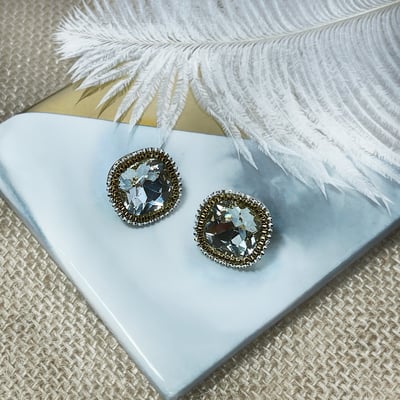 【 淳飾 】銀針｜奢華幾何鋯石水鑽 161219221