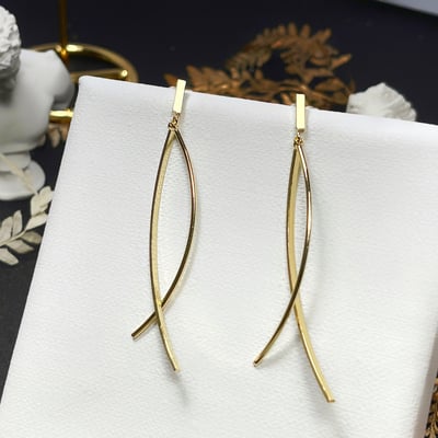 【 淳飾 】銀針｜顯瘦交叉金屬款 14519141