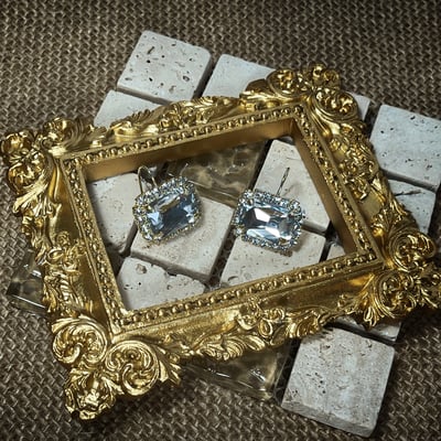 【 淳飾 】銀針｜韓風方形水晶玻璃 121619332