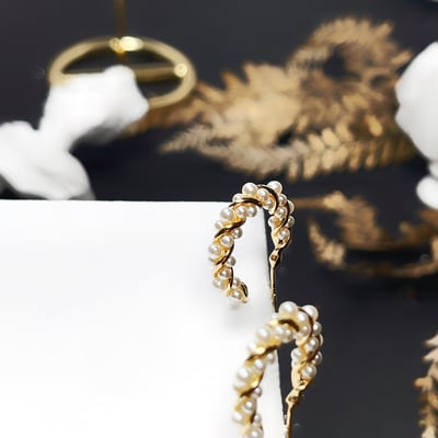 【 淳飾 】銀針｜珍珠麻花香風 14519132