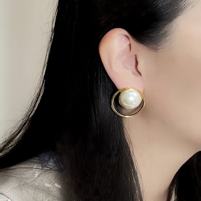 【 淳飾 】銀針｜韓風大圓珍珠 3325032