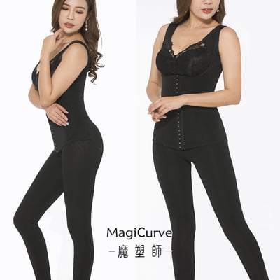 【魔塑師 MagiCurve】長褲連身 GE-018 腰夾式重壓 提臀長束褲～ 高丹尼重壓(全雙層/抽脂/產後塑身衣)2