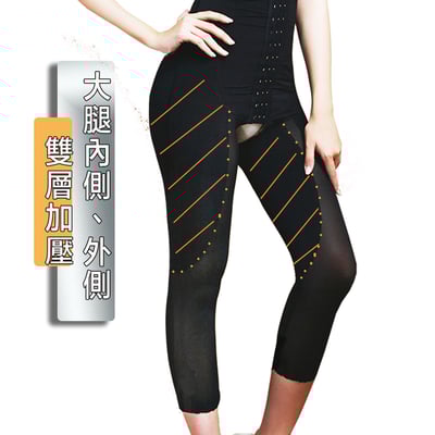 【特價推 魔塑師】P-028 高丹尼重壓夏季高腰長束褲 ( 局部雙層/抽脂束褲 /產後塑身衣 )4