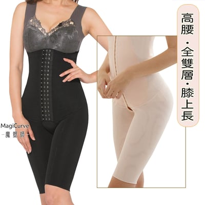 【魔塑師】P-017 全雙層提臀束褲膝上長/中褲～高丹尼重壓 (抽脂/產後)1