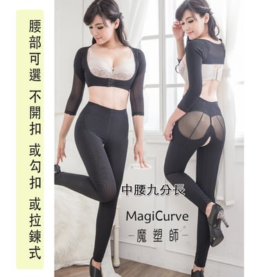 【魔塑師】全雙層重壓 P-009 中腰長束褲～ 高丹尼(大腿抽脂 環抽必備/ 瘦大腿)4