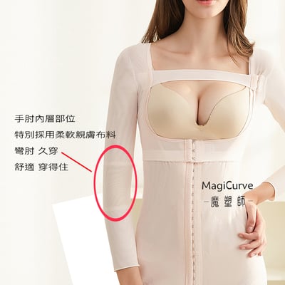 【魔塑師】W-028 全雙層塑手臂 收副乳 去後背肉上衣 胸部集中防下垂 ( 上後背抽脂 / 手臂抽脂/ 纖細手臂)3