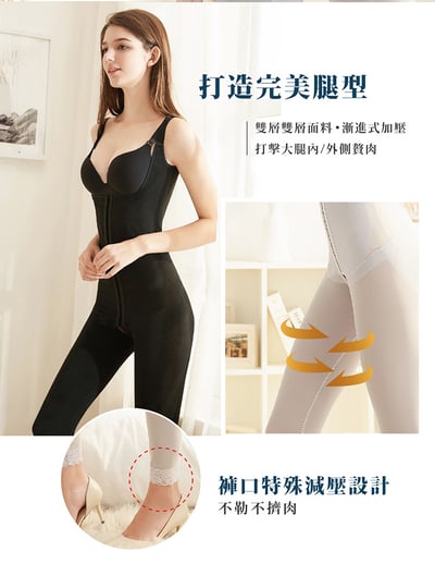 【魔塑師 MagiCurve】長褲連身 GE-014 重壓高丹尼提臀長束褲～ 高丹尼重壓(全雙層/抽脂/產後塑身衣）4
