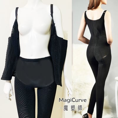 【魔塑師 MagiCurve】長褲連身 GE-018 腰夾式重壓 提臀長束褲～ 高丹尼重壓(全雙層/抽脂/產後塑身衣)5